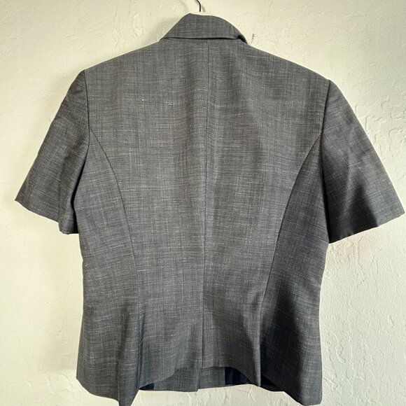 Escada Margaretha Ley Womens Gray Wool-Blend Short Sleeve Blazer Jacket Size 36 - Picture 2 of 8